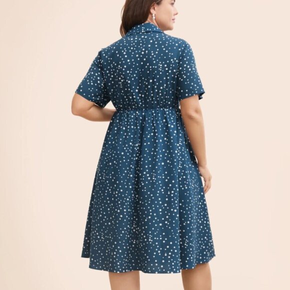 BloomChic Plus Sizse 3XL Polka Dot Button Detail Midi Dress us 22-24 - Picture 2 of 3